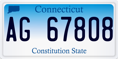 CT license plate AG67808
