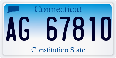 CT license plate AG67810