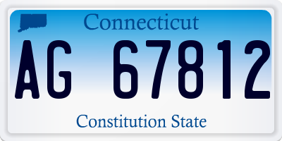 CT license plate AG67812