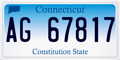 CT license plate AG67817