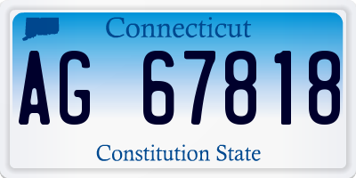 CT license plate AG67818