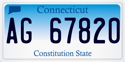 CT license plate AG67820