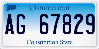 CT license plate AG67829