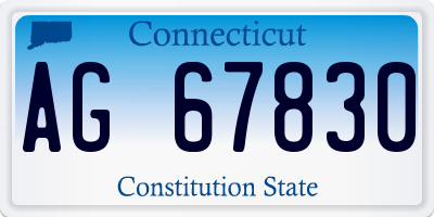 CT license plate AG67830