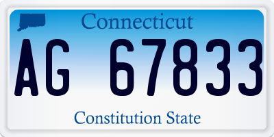 CT license plate AG67833