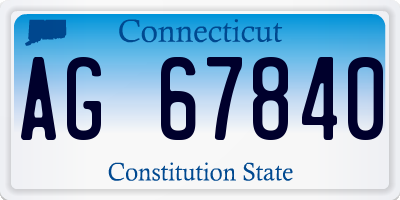 CT license plate AG67840