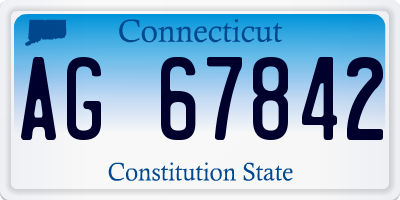 CT license plate AG67842
