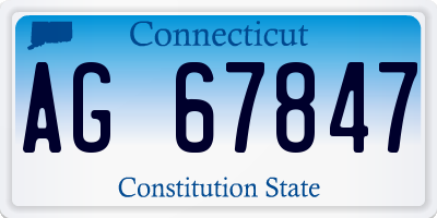 CT license plate AG67847