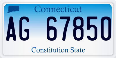 CT license plate AG67850