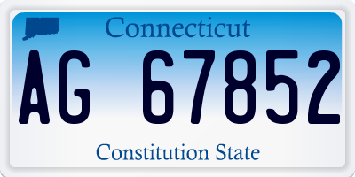 CT license plate AG67852