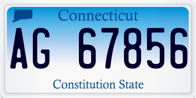 CT license plate AG67856