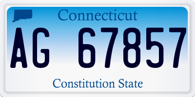 CT license plate AG67857