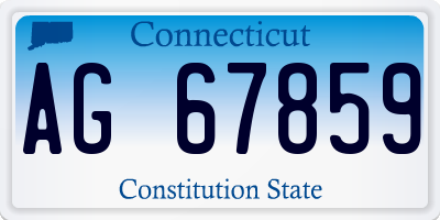 CT license plate AG67859