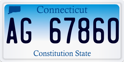 CT license plate AG67860
