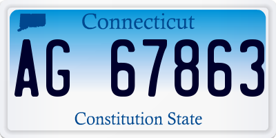 CT license plate AG67863