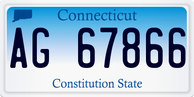CT license plate AG67866