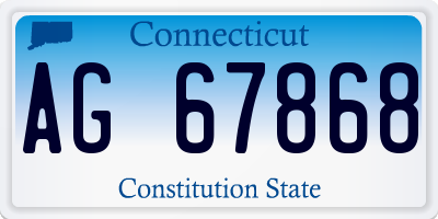 CT license plate AG67868