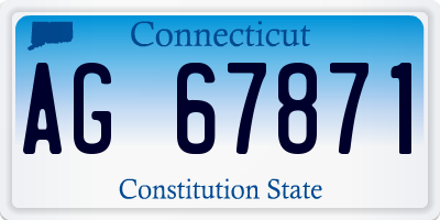 CT license plate AG67871