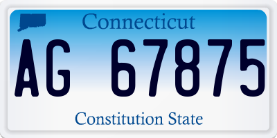 CT license plate AG67875