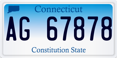 CT license plate AG67878