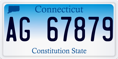 CT license plate AG67879