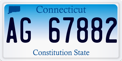 CT license plate AG67882