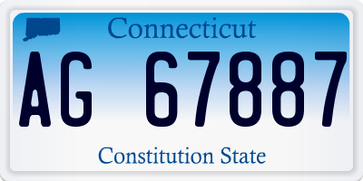 CT license plate AG67887