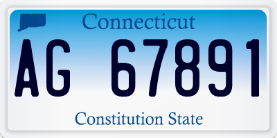 CT license plate AG67891
