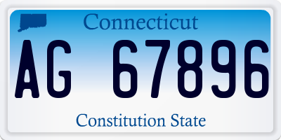 CT license plate AG67896