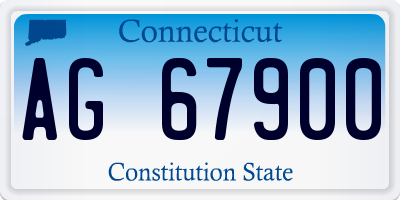 CT license plate AG67900