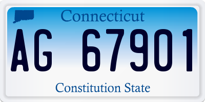 CT license plate AG67901