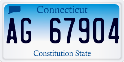 CT license plate AG67904