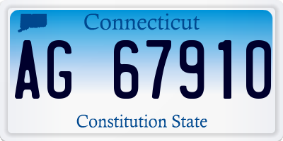 CT license plate AG67910