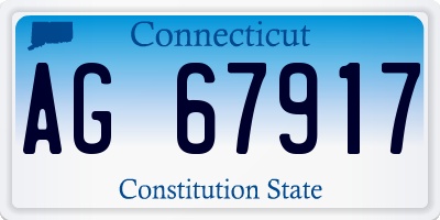 CT license plate AG67917