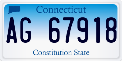 CT license plate AG67918