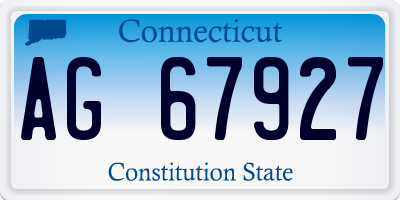 CT license plate AG67927