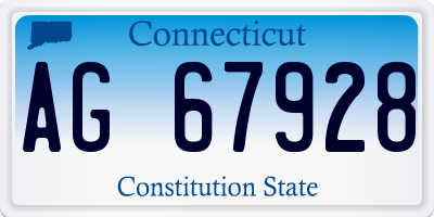 CT license plate AG67928