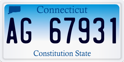 CT license plate AG67931