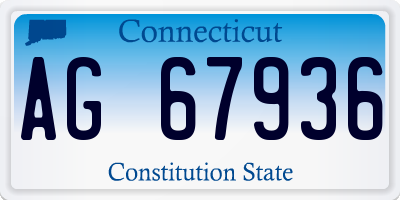 CT license plate AG67936