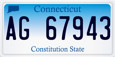 CT license plate AG67943