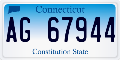 CT license plate AG67944