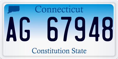 CT license plate AG67948