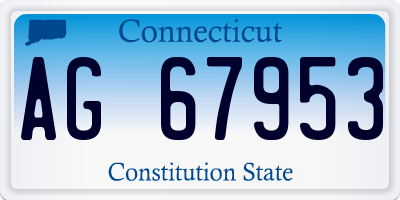 CT license plate AG67953