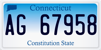 CT license plate AG67958