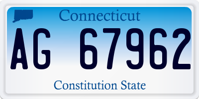 CT license plate AG67962