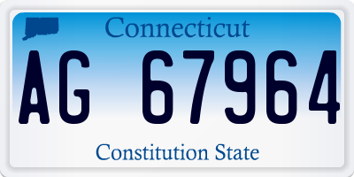 CT license plate AG67964
