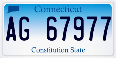CT license plate AG67977