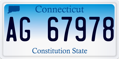 CT license plate AG67978