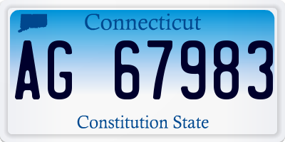 CT license plate AG67983