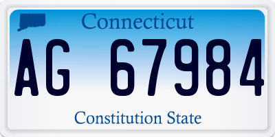 CT license plate AG67984